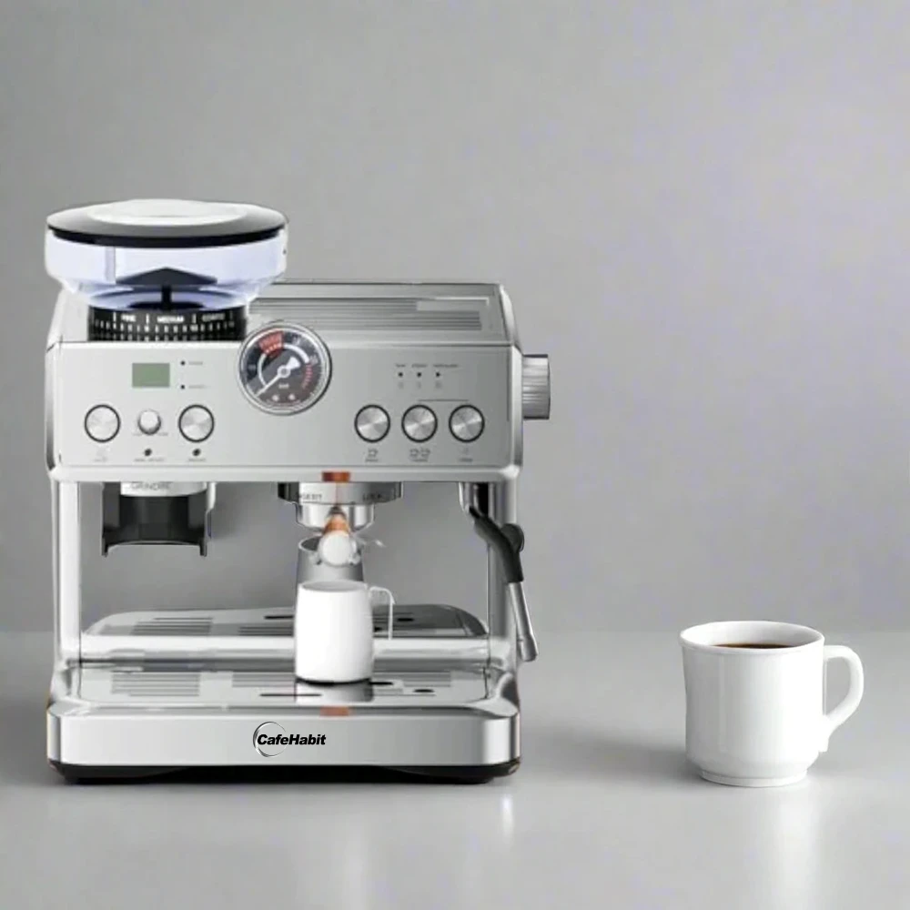 Espresso Machine with Grinder, Semi-Automatic Espresso Maker with Milk Frother, 20 Bar ULKA Pump & 31 Precision Grind Settings