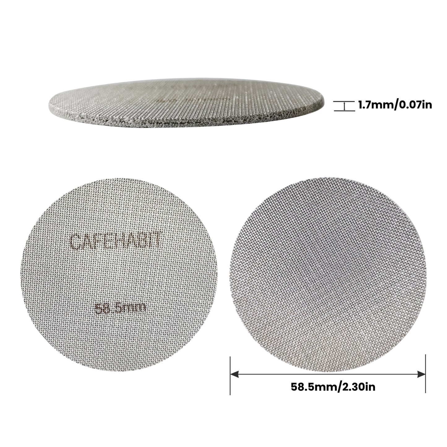 1PC CafeHabit 58.5mm Puck Screen, SUS304 Contact Screen for Espresso 58mm Portafilter