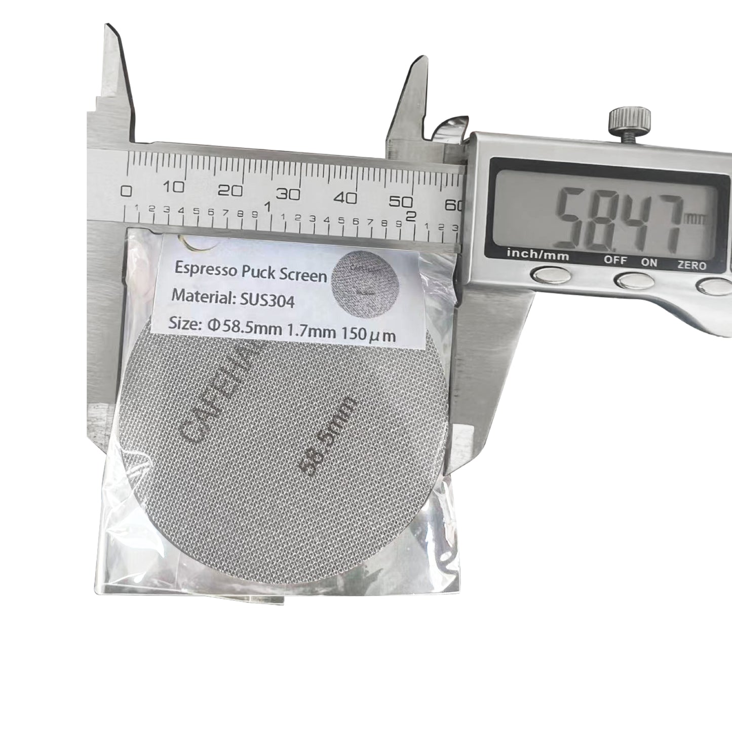 1PC CafeHabit 58.5mm Puck Screen, SUS304 Contact Screen for Espresso 58mm Portafilter