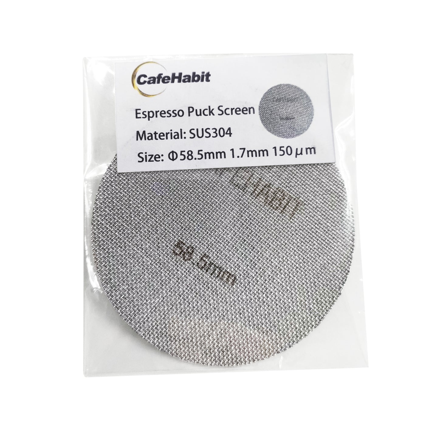 1PC CafeHabit 58.5mm Puck Screen, SUS304 Contact Screen for Espresso 58mm Portafilter