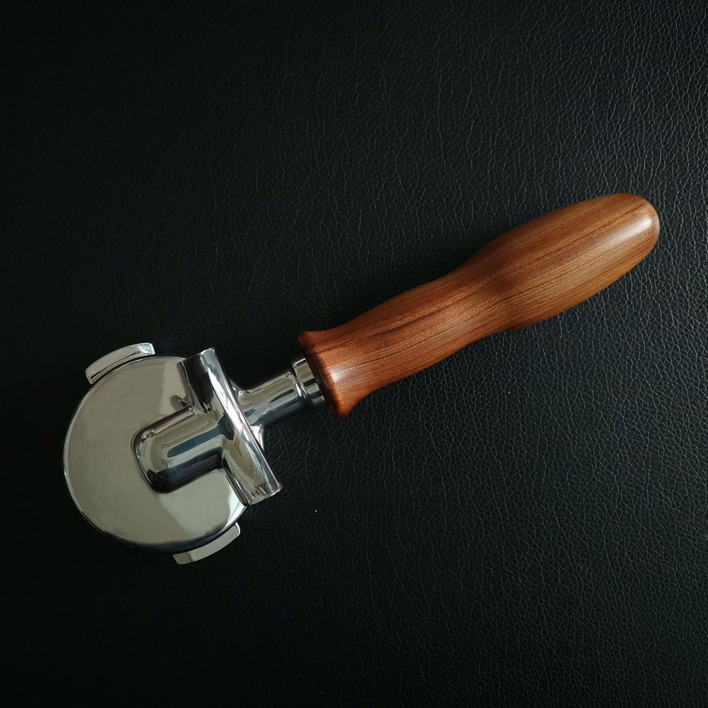 51mm, 54mm, 58mm Two Spout Coffee Portafilter with Filter Basket, 3 Ears, Stainless Steel&Walnut