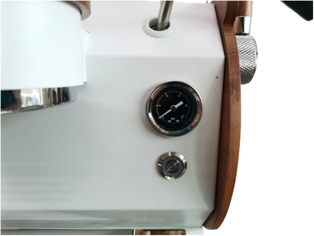 CafeHabit Classic Espresso Machine, For Home use, 1 Group, White & Walnut