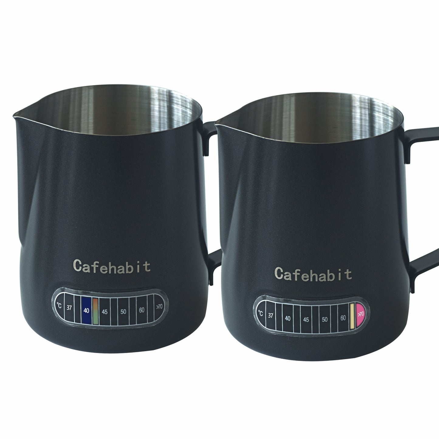 CafeHabit Temp Control Milk Frothing Pitcher, 20oz/600ml,Black