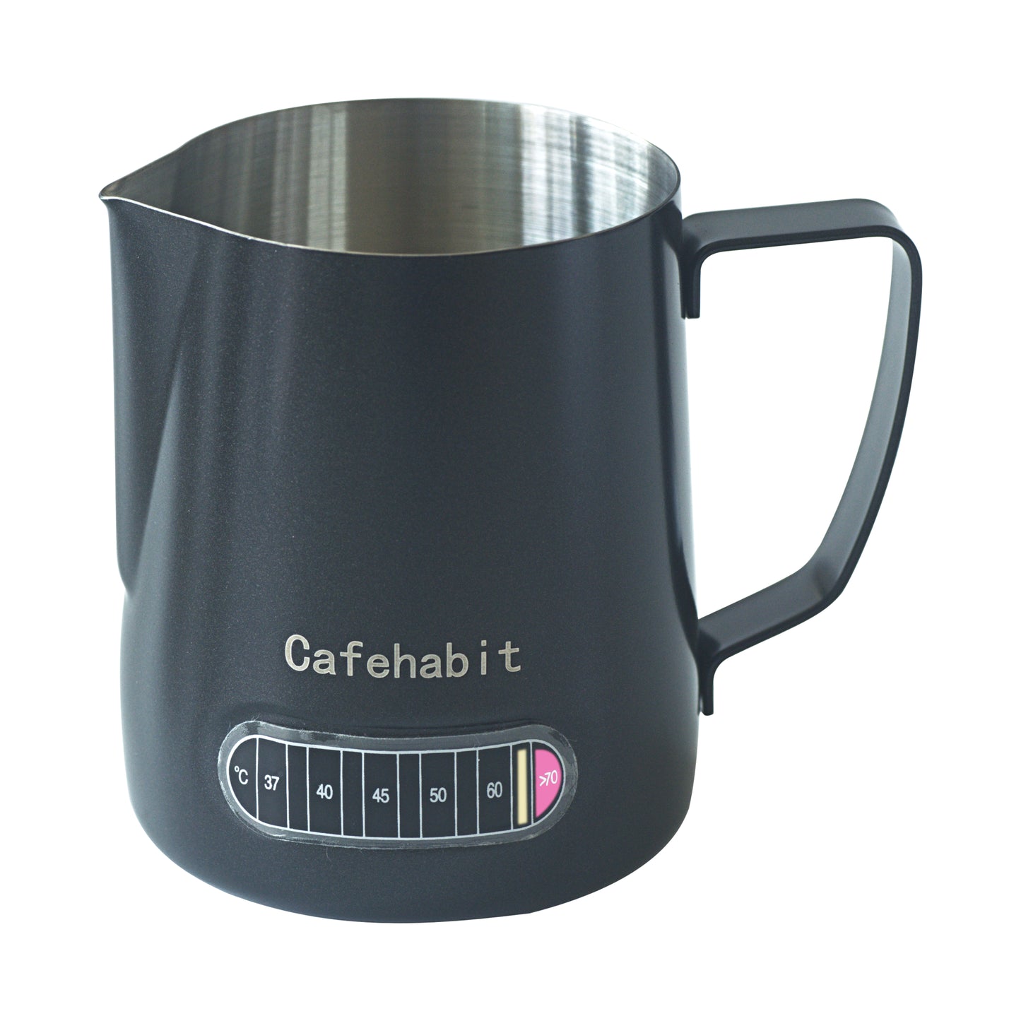 CafeHabit Temp Control Milk Frothing Pitcher, 20oz/600ml,Black