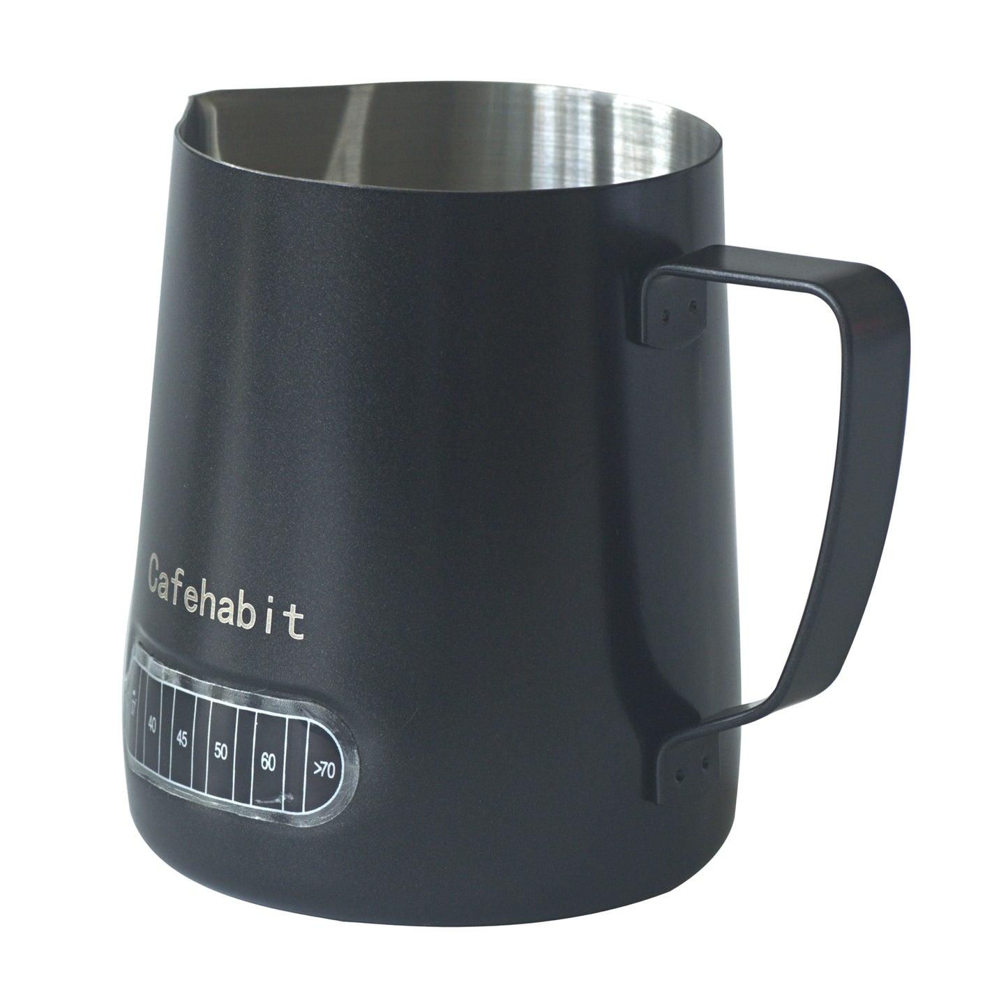 CafeHabit Temp Control Milk Frothing Pitcher, 20oz/600ml,Black