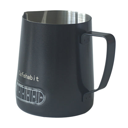CafeHabit Temp Control Milk Frothing Pitcher, 20oz/600ml,Black