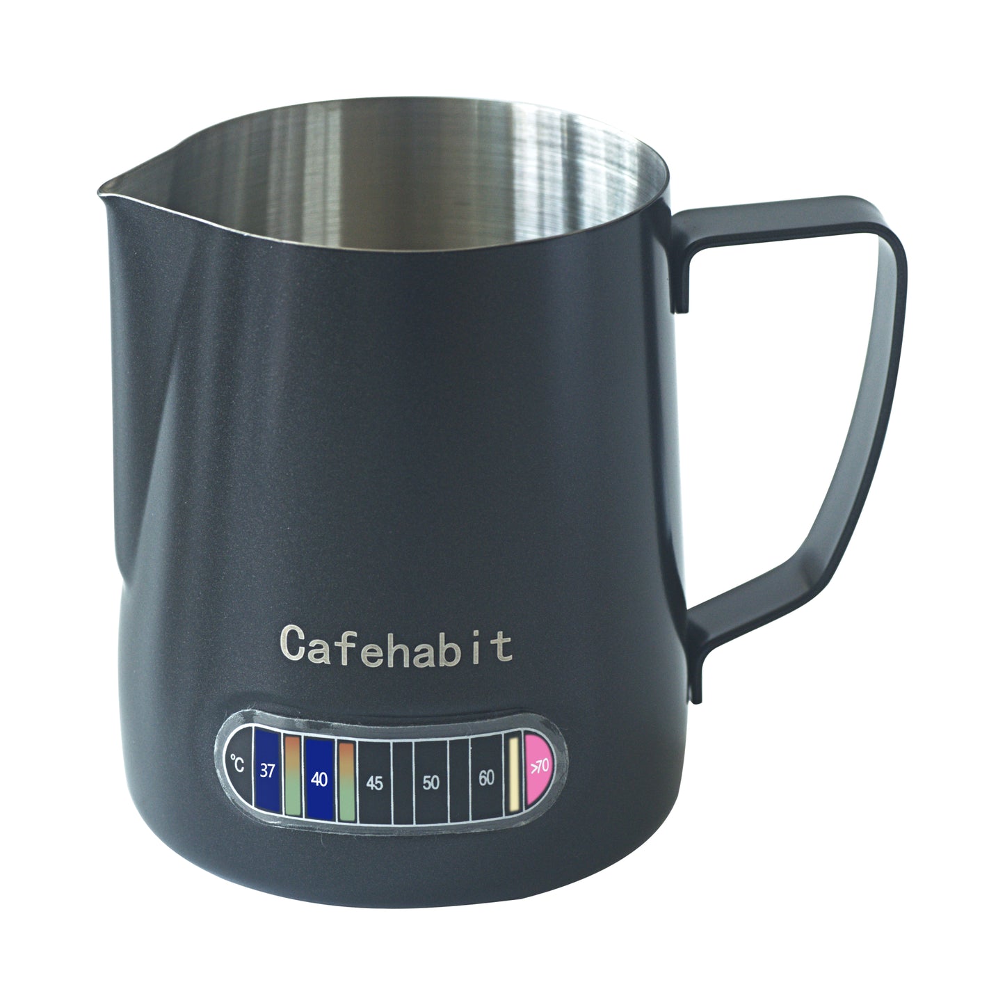 CafeHabit Temp Control Milk Frothing Pitcher, 20oz/600ml,Black