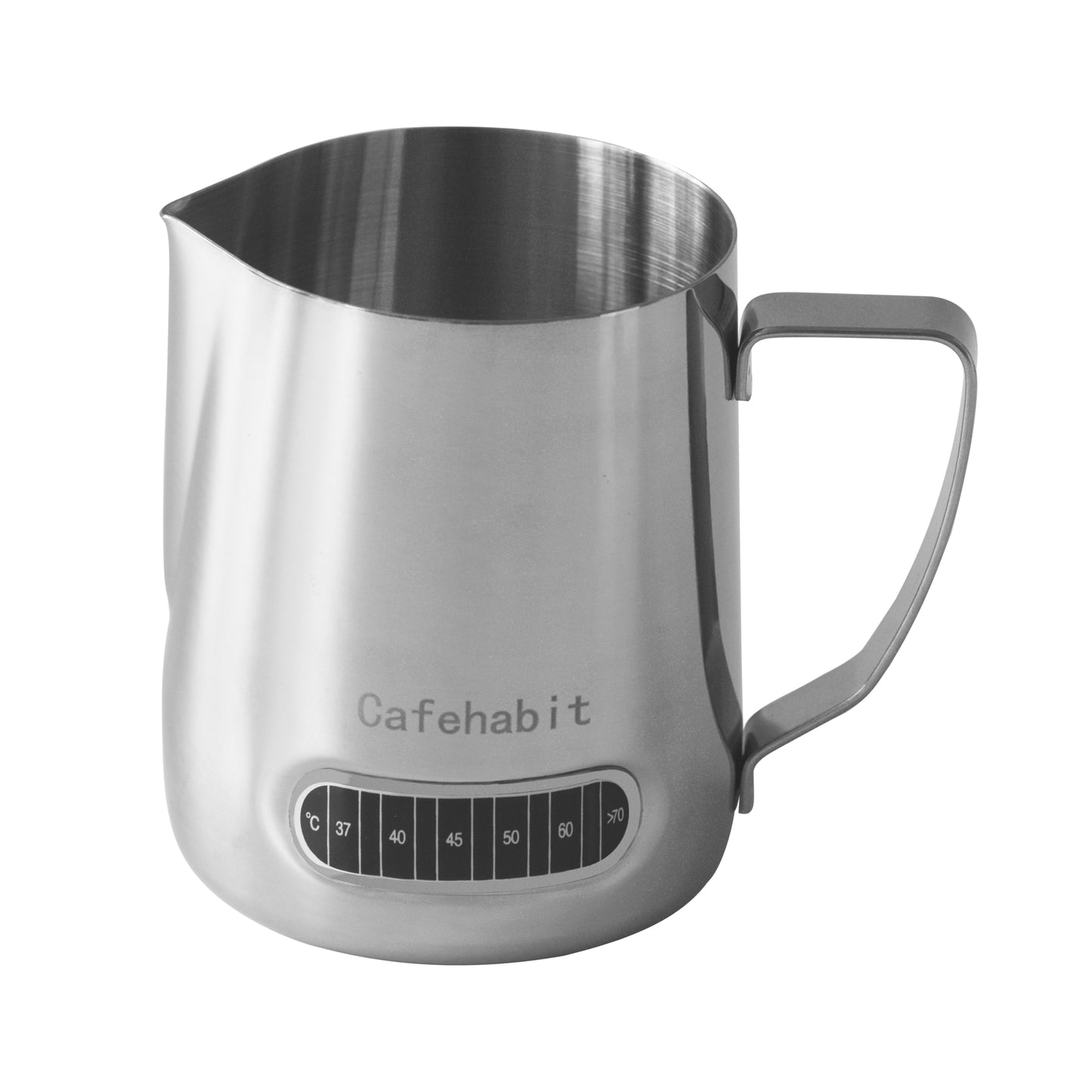 CafeHabit Temp Control Milk Frothing Pitcher, 20oz/600ml, Silver