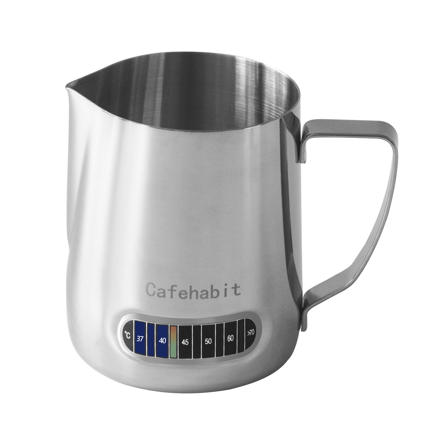 CafeHabit Temp Control Milk Frothing Pitcher, 20oz/600ml, Silver
