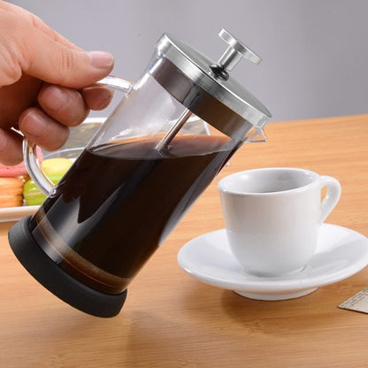 CafeHabit French Press Coffee Maker,Ground Coffee Only, Manual, Easy to Clean - Black
